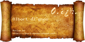 Olbort Ágnes névjegykártya